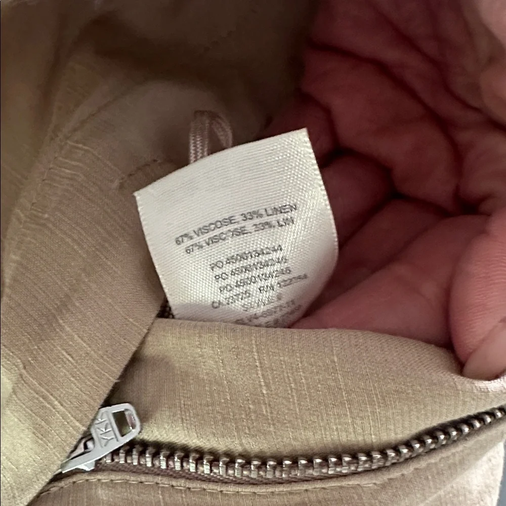 Wilfred x Aritzia beige belted cargo linen blend pants Crop size 00
